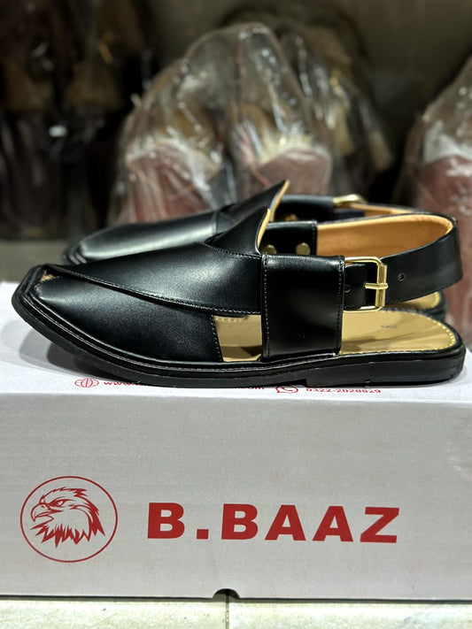 Smart Zalmi Plain Black Chappal