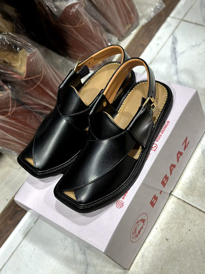 Smart Zalmi Plain Black Chappal